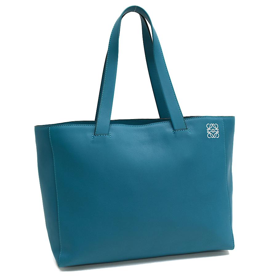 LOEWE（ロエベ） トートバッグ アナグラム レザー ターコイズブルー