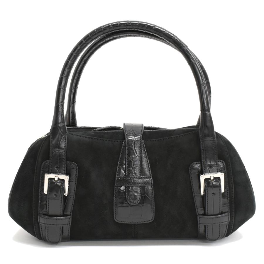 LOEWE（ロエベ） センダ ハンドバッグ クロコ スエード レザー 