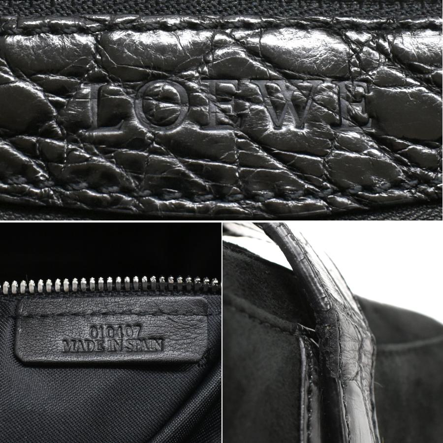 LOEWE（ロエベ） センダ ハンドバッグ クロコ スエード レザー 