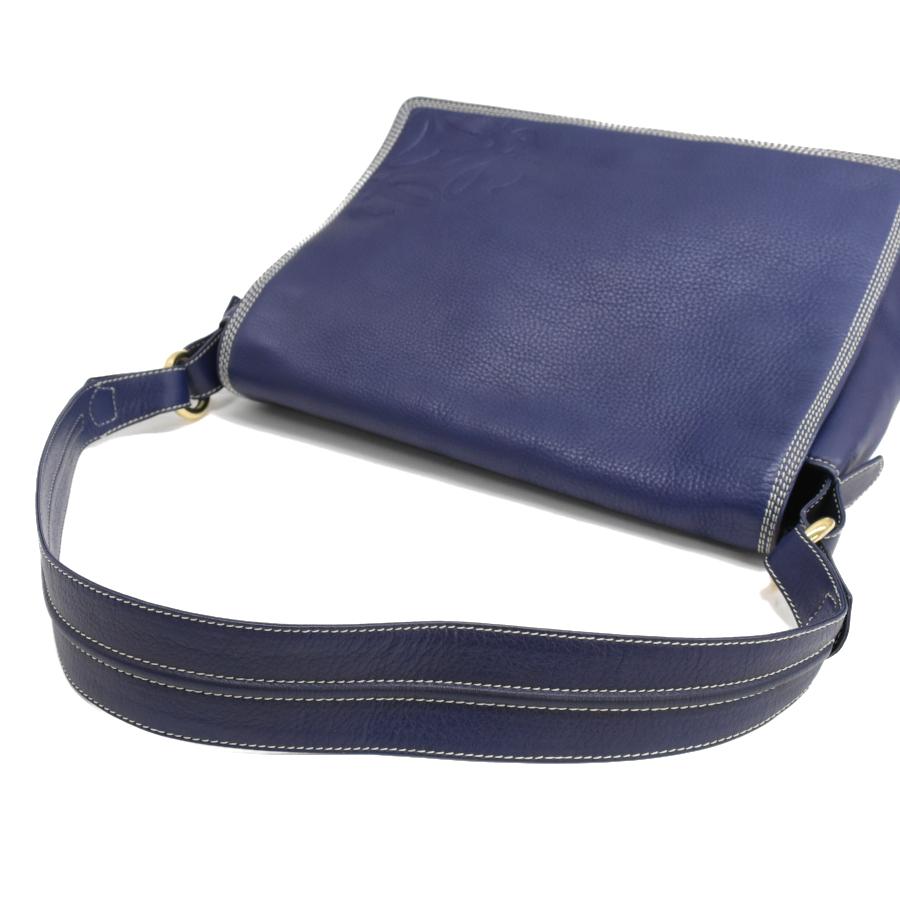 LOEWE（ロエベ） ショルダーバッグ アナグラム レザー ネイビー