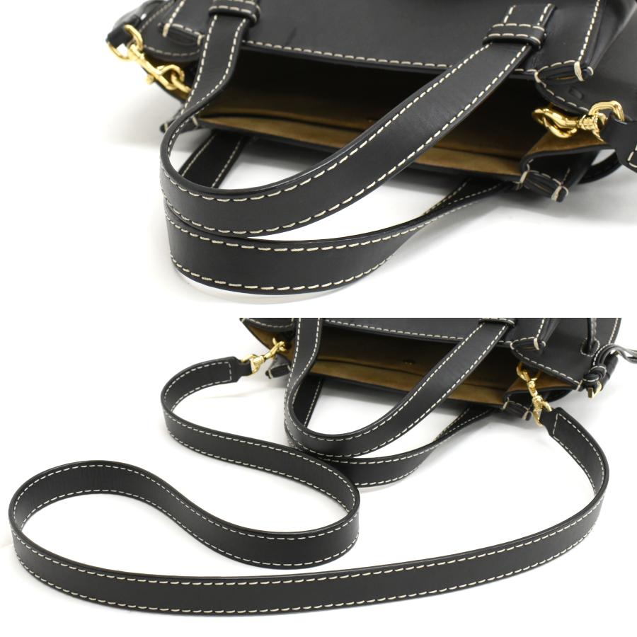LOEWE ロエベ ゲートトップハンドルバッグ ミニ　ブラック Gate（LOEWE） 新品同様 ロエベ ゲート トップハンドルバッグ ミニ