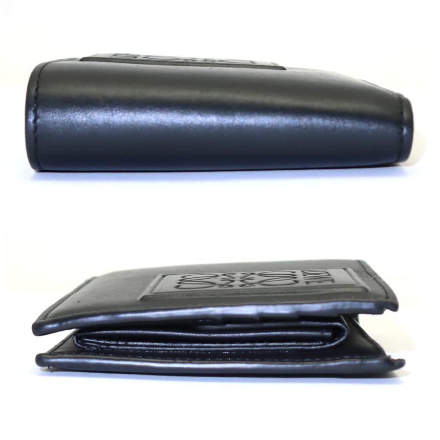 LOEWE ロエベ バイフォールド コインウォレット サテンカーフ ブラック LOEWE ロエベ バイフォールド コインウォレット サテンカーフ