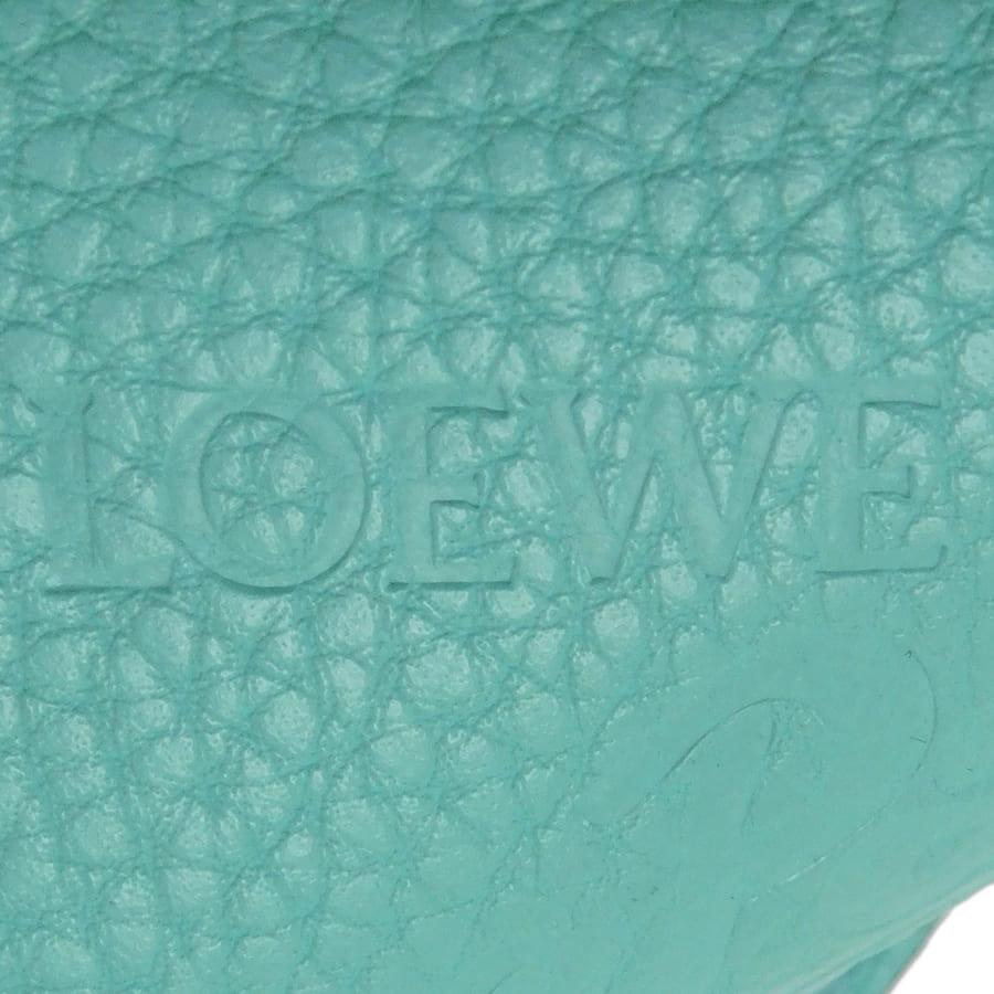 LOEWE（ロエベ） 新品同様 メガネケース グリーン系 レザー フック付き