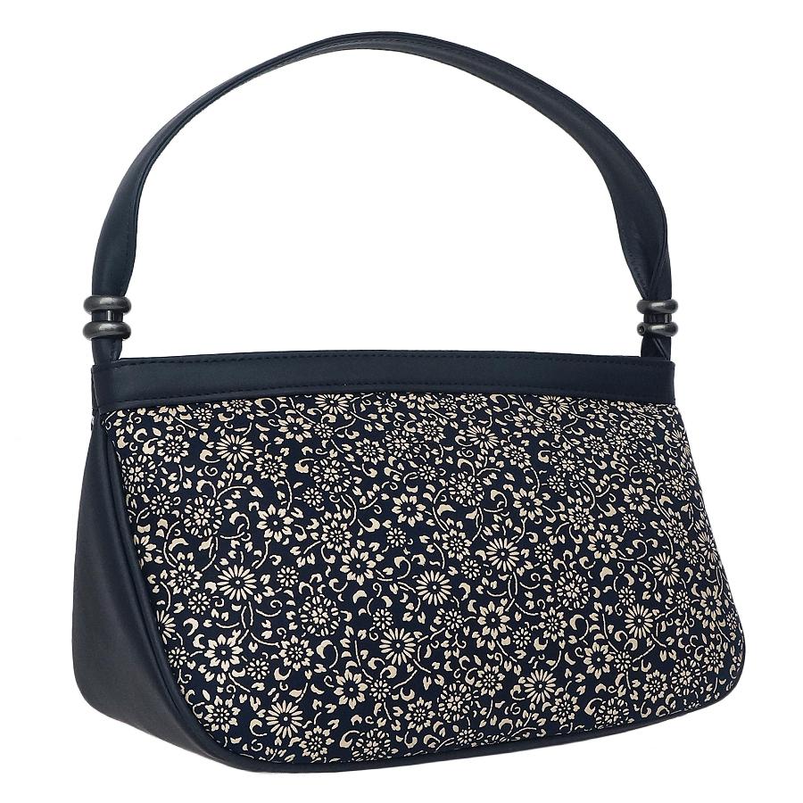 印伝 ハンドバッグ 手提げバッグ 黒 菊柄 | tspea.org