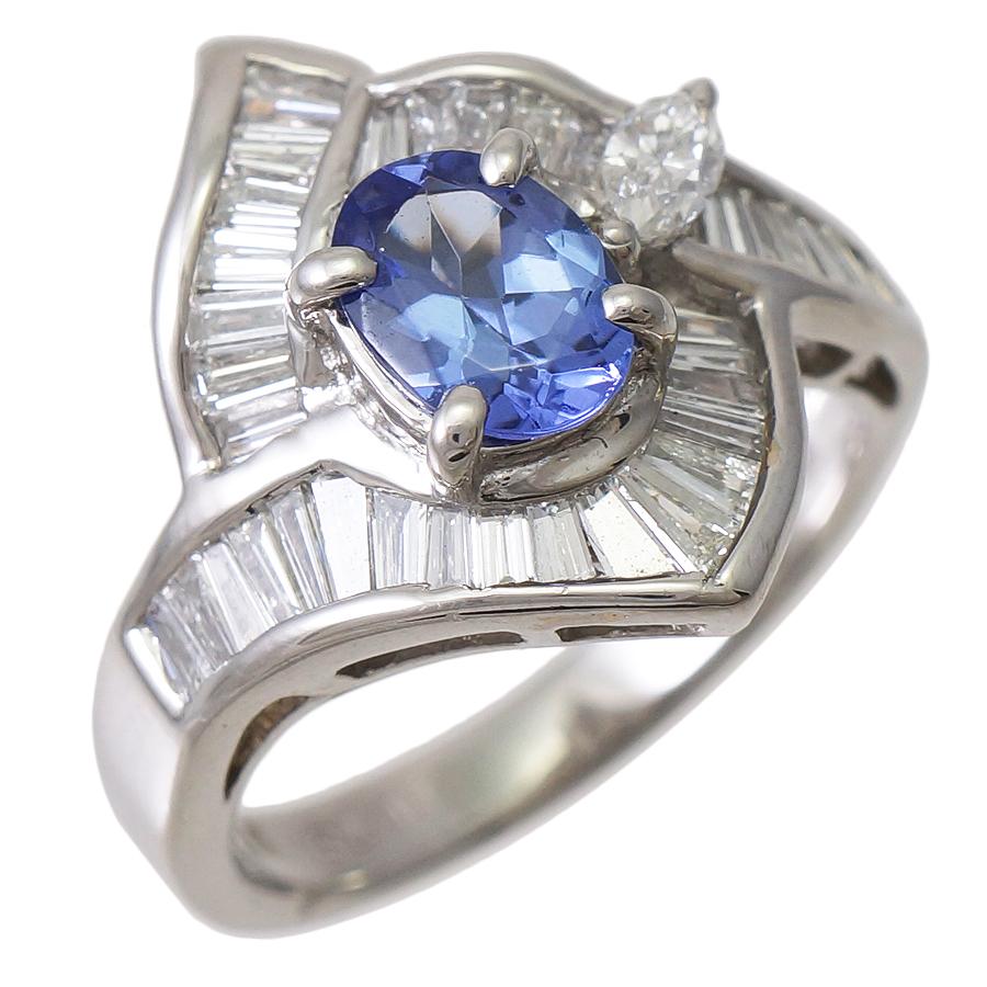 プラチナ900 タンザナイトダイヤモンドリング　12号 リング プラチナ900 ダイヤモンド 1.00ct タンザナイト 0.78ct