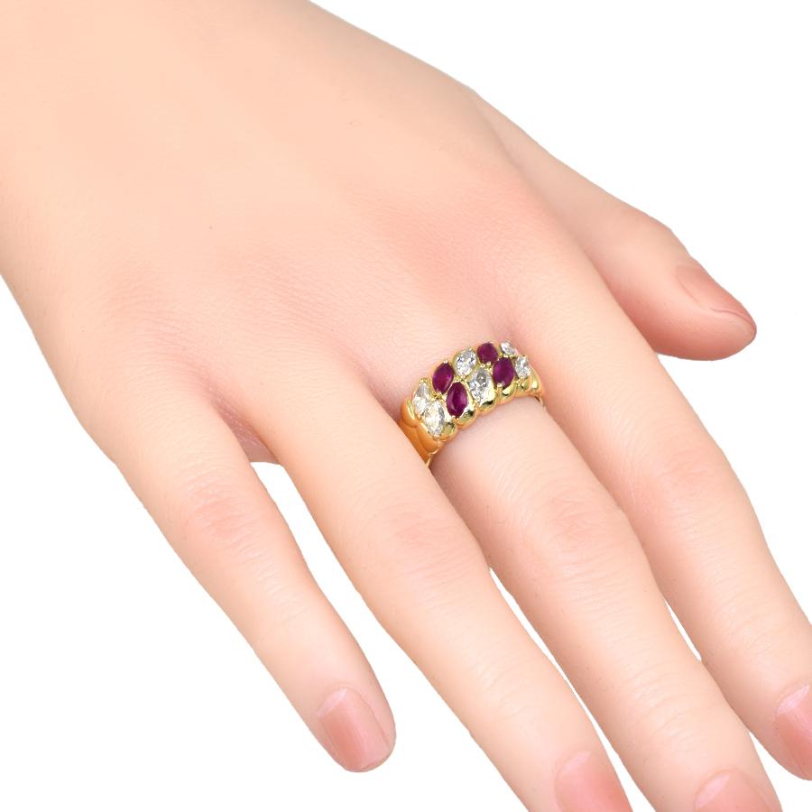 新品同様 リング 指輪 K18イエローゴールド ルビー 0.81ct 