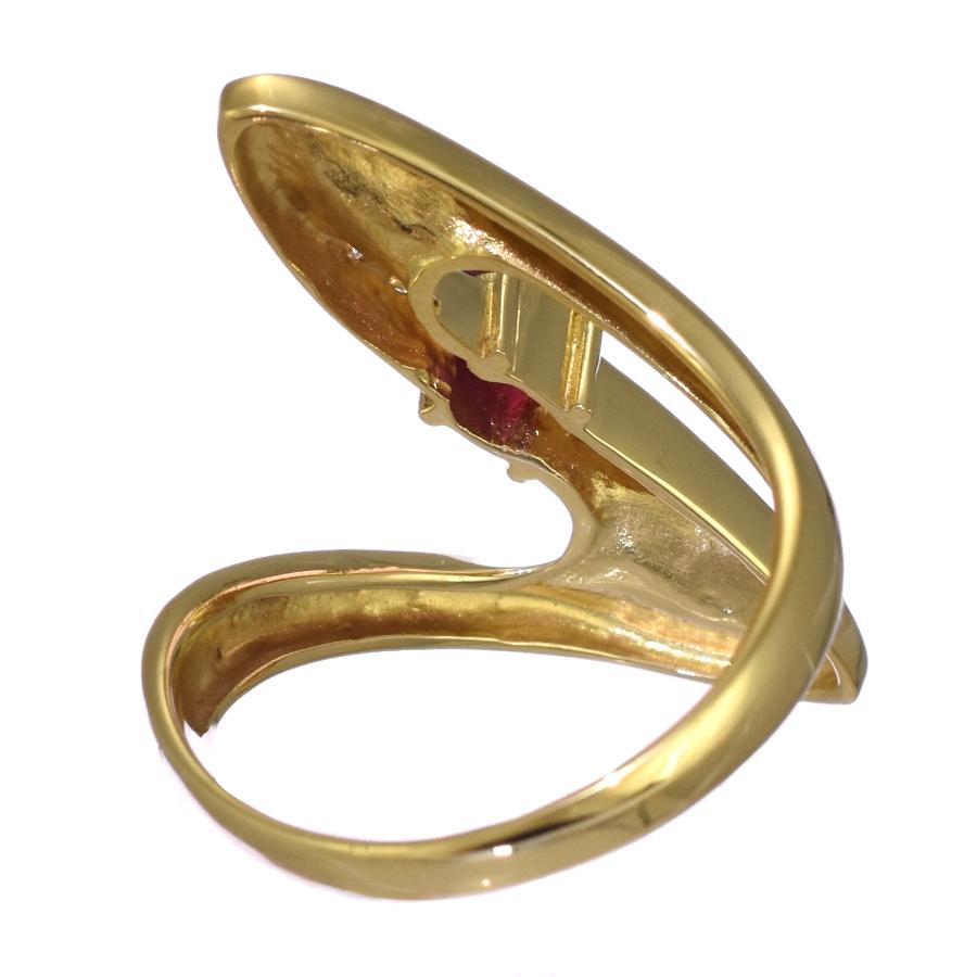 新品同様 リング 指輪 K18イエローゴールド ルビー 0.27ct 