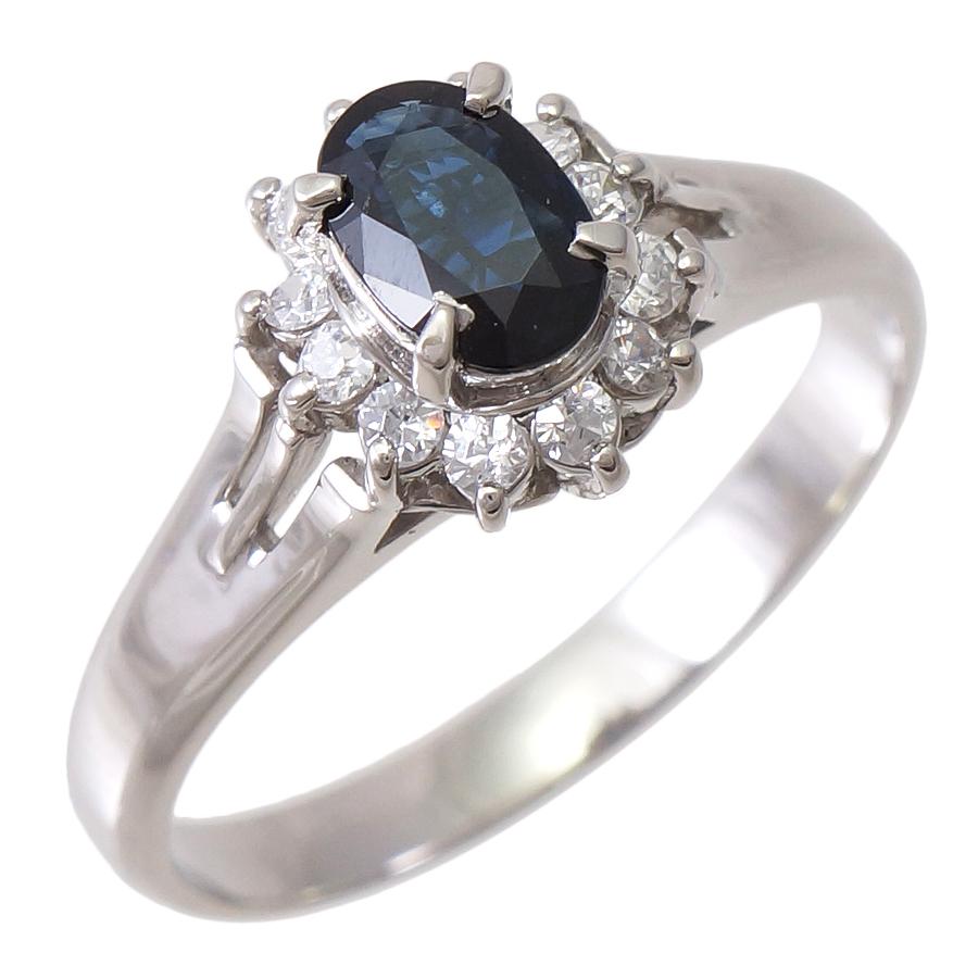リング プラチナ900 サファイア 0.47ct ダイヤモンド 0.22ct 14号 4.2g