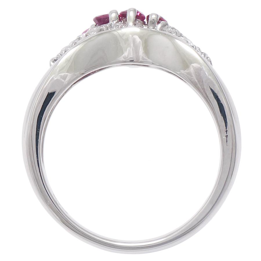 リング プラチナ900 ルビー 0.85ct ダイヤモンド 0.30ct 11号 7.8g 