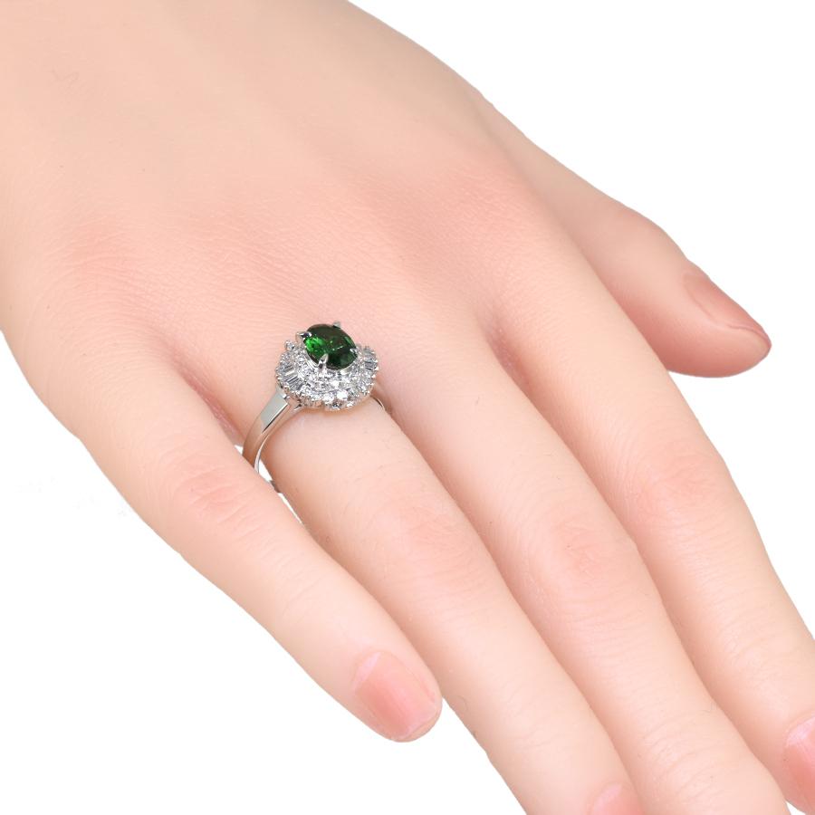 新品同様 リング 指輪 プラチナ900 グロッシュラーライトガーネット 