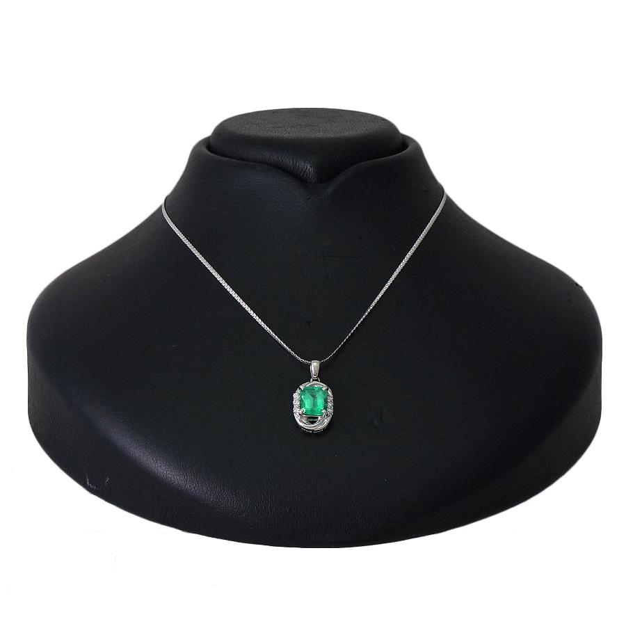 ペンダント プラチナ900 プラチナ850 エメラルド 2.24ct ダイヤモンド 
