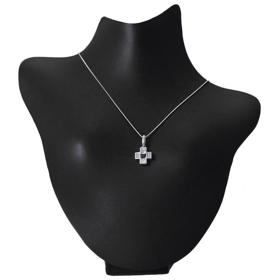ペンダント プラチナ900 プラチナ850 ダイヤモンド 0.24ct サファイア 