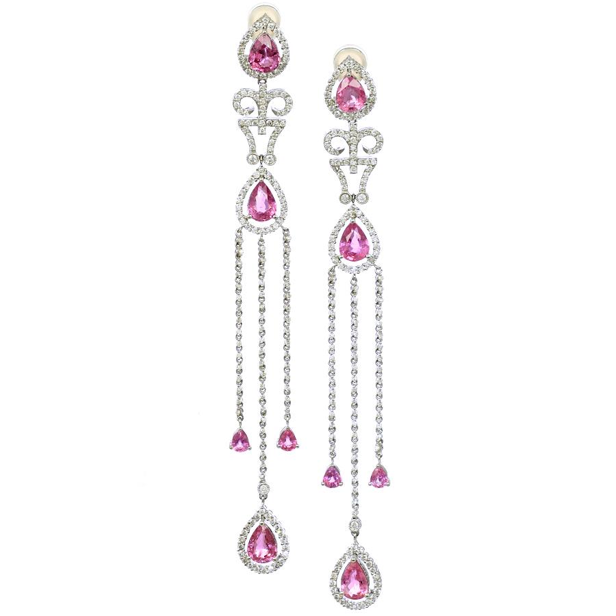 1点限定 ピアス K18ホワイトゴールド ピンクサファイア 11.70ct 