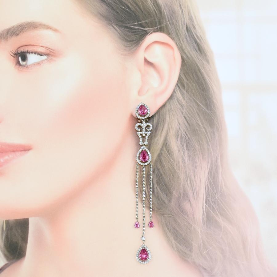 1点限定 ピアス K18ホワイトゴールド ピンクサファイア 11.70ct 