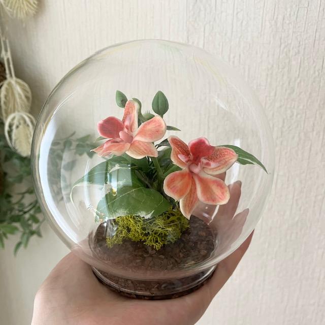 ボトルフラワー ガラスドーム 造花 花 インテリア 洗面所 受付