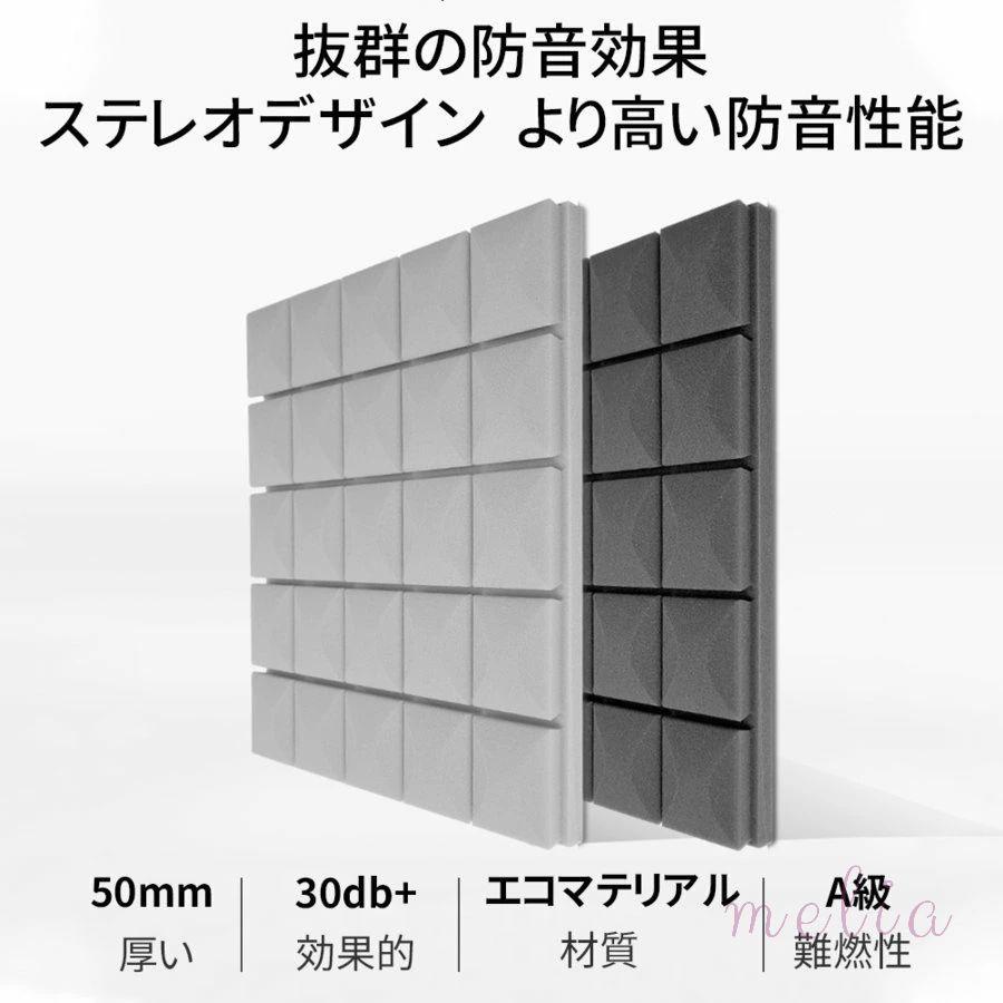 防音シート 10枚セット 壁 貼り付け 吸音材 貼る  ニトリ壁 ニトリ窓 天井 床 マンション 工事用 壁吸音材 難燃性 騒音対策 おしゃれ 吸音ボード クッション材｜melia｜02