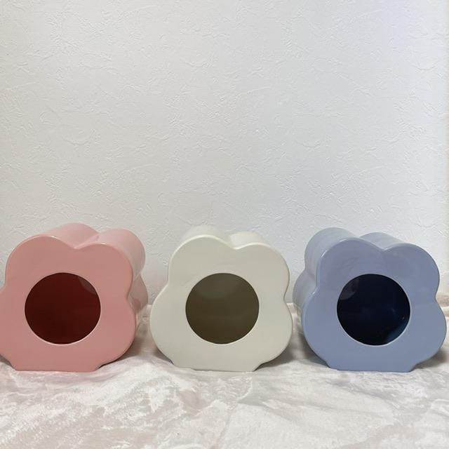 チラツボ、チラ壺、陶器製、花型、国産、小動物ハウス : meliaroko