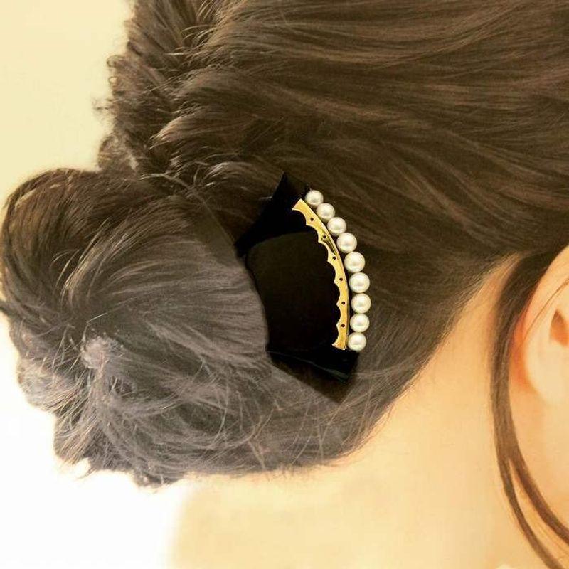 本べっ甲 かんざし バチ型 あこや 本真珠 18金プレート付 ヘア