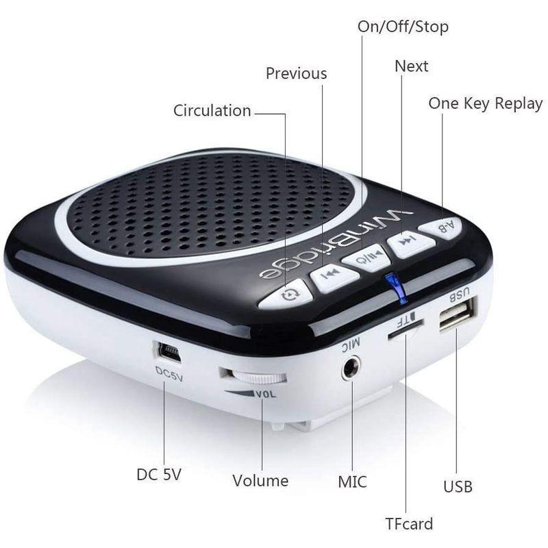 W WINBRIDGE 拡声器 ポータブル拡声器 高出力25W 2人同時使用 小型