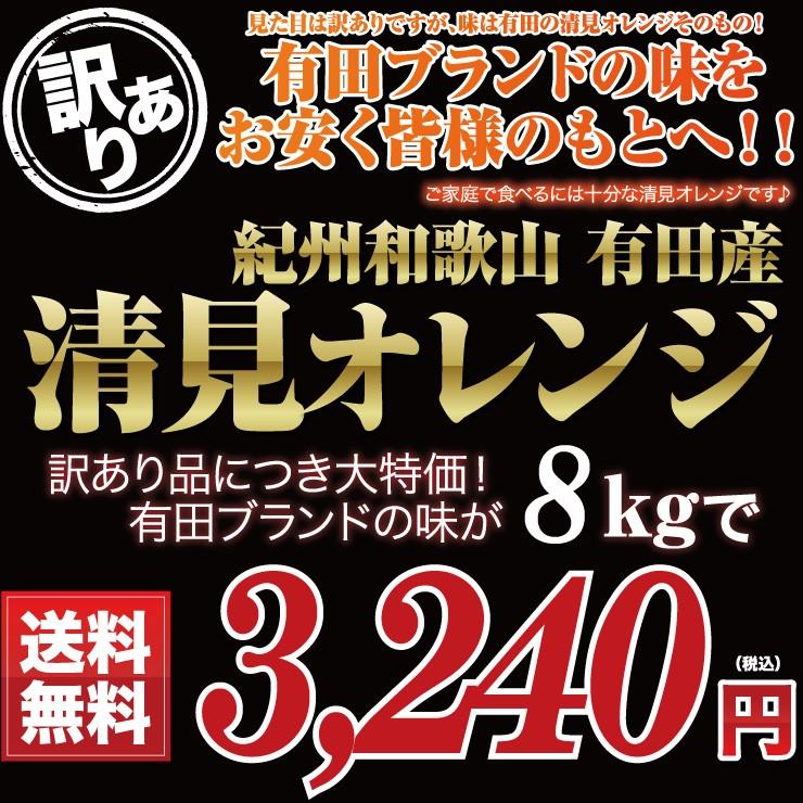 清見 訳あり オレンジ 8.0kg 果物 フルーツ 柑橘系 きよみ 有田市 産地