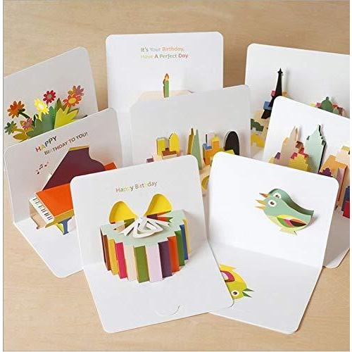 通販激安 メッセージカード Timesetl ミニ 誕生日 感謝 かわいい おしゃれ 立体カード 封筒付き ポップアップカード 8枚 グリーティング カード グリーティングカード Www Cognitiva La