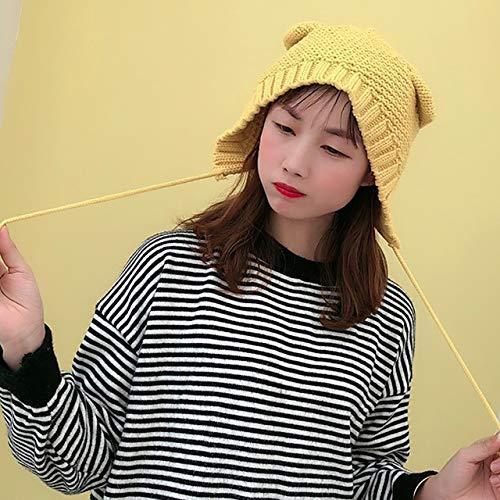 White Fang ホワイトファング ニット帽 キャップ 帽子 猫 ねこ耳 カジュアル 秋冬 かわいい 編み込み レディース Ca452 03 即発送可能