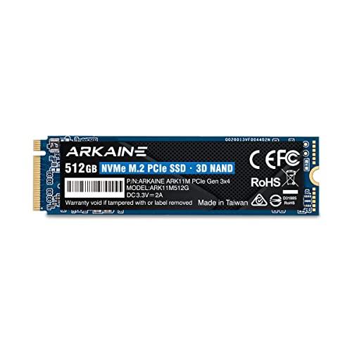 ARKAINE SSD 512GB PCIe Gen 3.0×4 NVMe M.2 2280 内蔵 - ARK11M512G