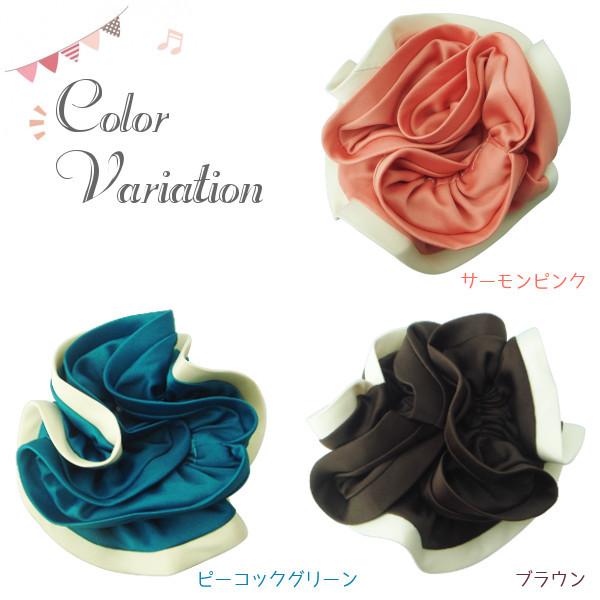 シュシュ 2色のパイピングが華やかなサテンシュシュ ヘア シュシュ 2色のパイピングが華やかなサテンシュシュ ヘア