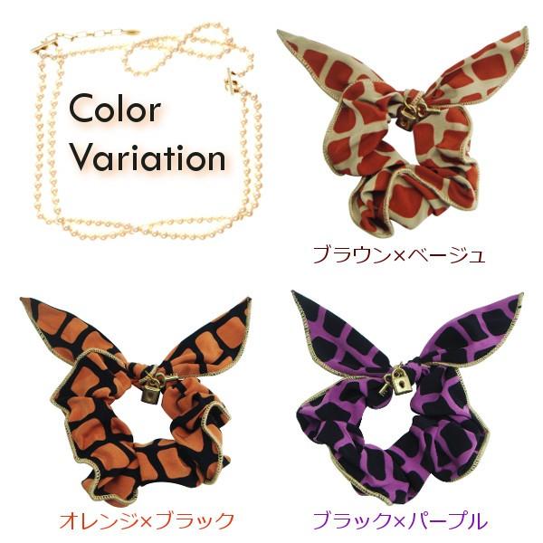 シュシュ キーチャーム付スクエア柄リボンシュシュ うさ耳 ウサ耳 りぼん ノンワイヤー ベージュ オレンジ ブラウン 茶色 パープル 15 A メロウストア 通販 Yahoo ショッピング