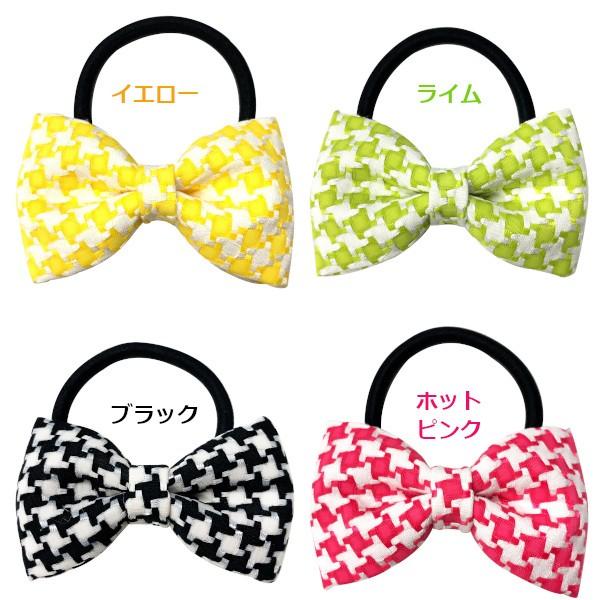 千鳥格子柄リボン ベビーヘアクリップ ヘアピン ヘアゴム ヘアアクセサリー 千鳥格子柄リボンの親子お揃いヘアアクセサリーセットAブラウン