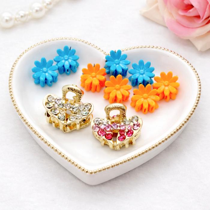 10個セット】ヘアクリップ 10個セット バンスクリップ ミニ 黒 ライン