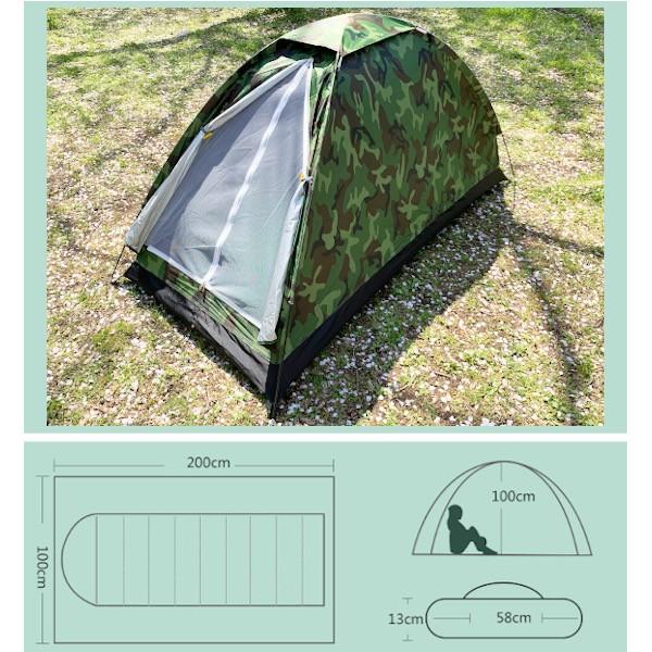 ソロテント 迷彩柄 縦型 1人用 小型テント ベランピング ベラキャン