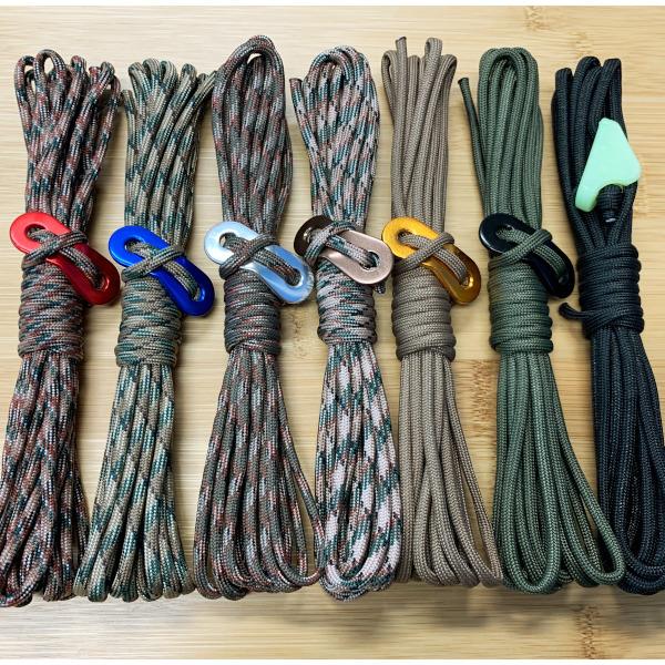 ロープ ガイロープ 径4mm 長さ4m 1本 耐荷重250kg パラコード 7芯 自在金具 ラインロック テント ロープ タープロープ ガイライン サンシェード|mellow-store|13