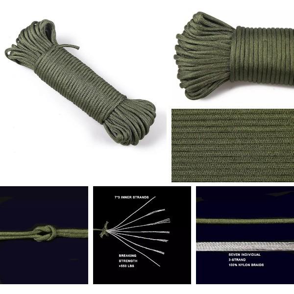 ロープ ガイロープ 径4mm 長さ4m 1本 耐荷重250kg パラコード 7芯 自在金具 ラインロック テント ロープ タープロープ ガイライン サンシェード|mellow-store|04