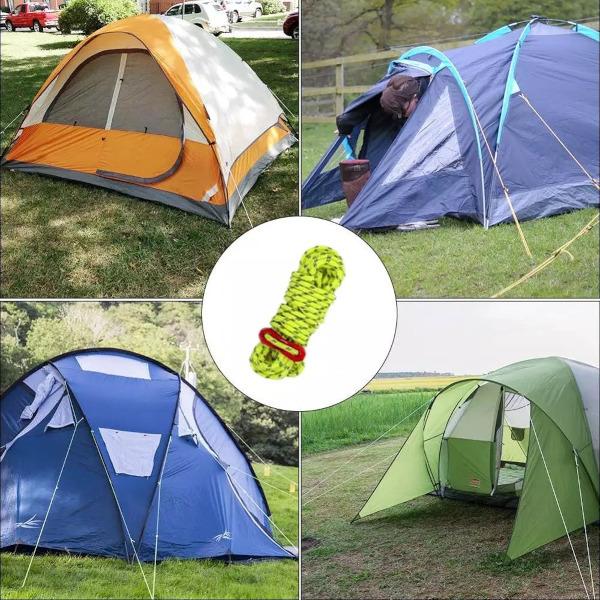 テントロープ 10本セット ダブル反射材入り 径4mm 長さ4m 自在金具付き