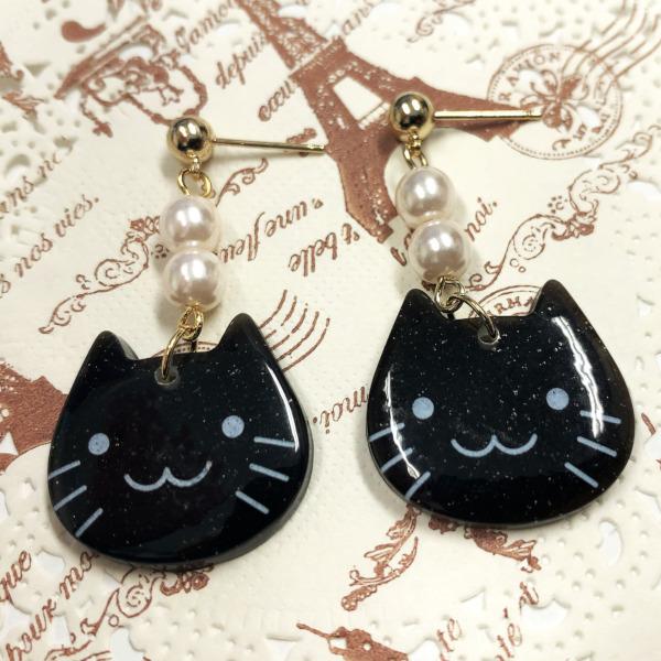 ピアス 揺れる黒猫ピアス アクセサリー レディース ねこ ネコ 猫