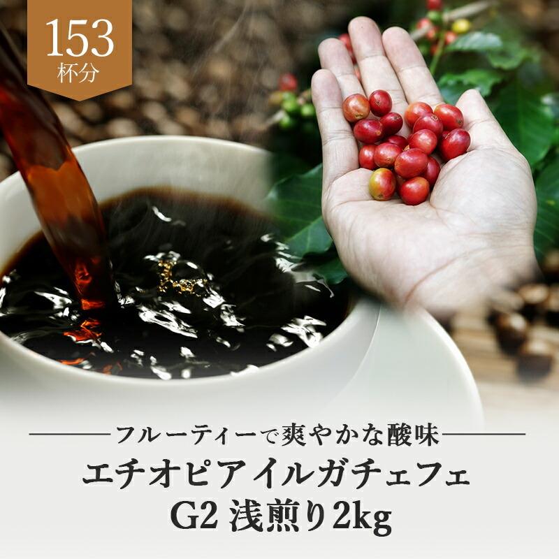コーヒー豆 エチオピア イルガチェフェ G2 モカ 浅煎り 2kg ドリップ 豆 コーヒー 珈琲 ギフト アイスコーヒー おすすめ お試し プレゼント ドリップコーヒー | 