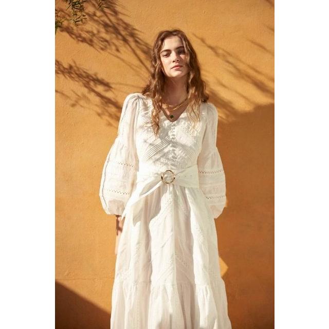 Estella.K エステラケー のレジメスウィッチングドレス  COLOR :WHT-  Maisie Belted Lace Dress COLOR : WHT/L.BEG/L.PUR｜mellowtheshop｜07