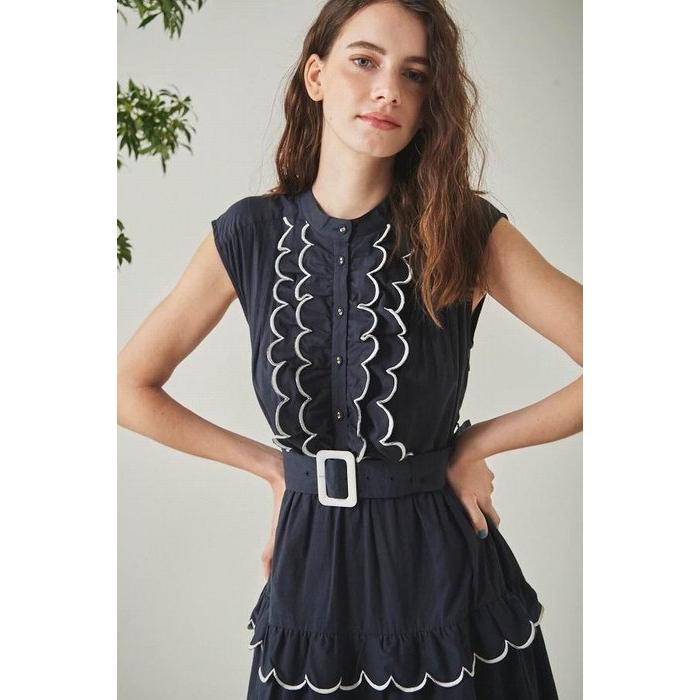 Estella.K エステラケー のバイカラースカラップドレス Bonnie Scallop 