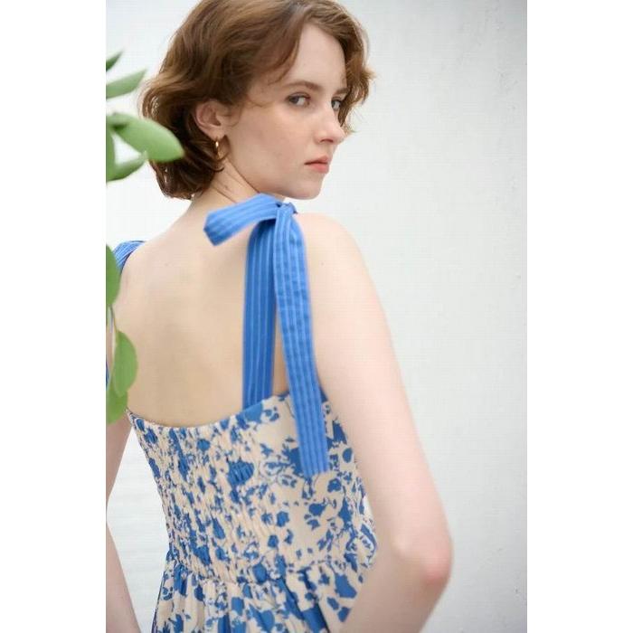 Estella.K エステラケー のショルダーリボンプリントキャミドレス 
