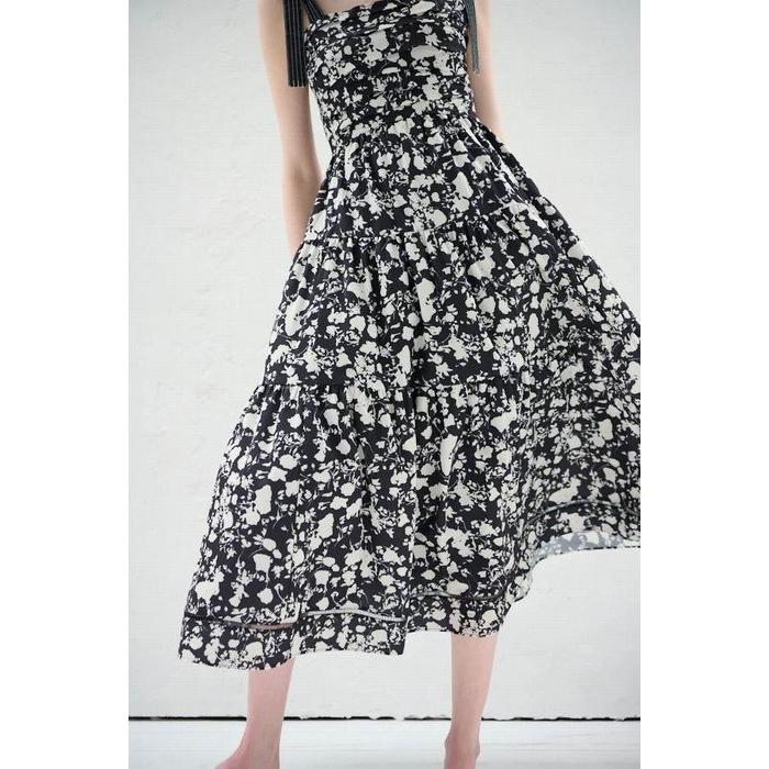 Estella.K ショルダーリボンプリントキャミドレス