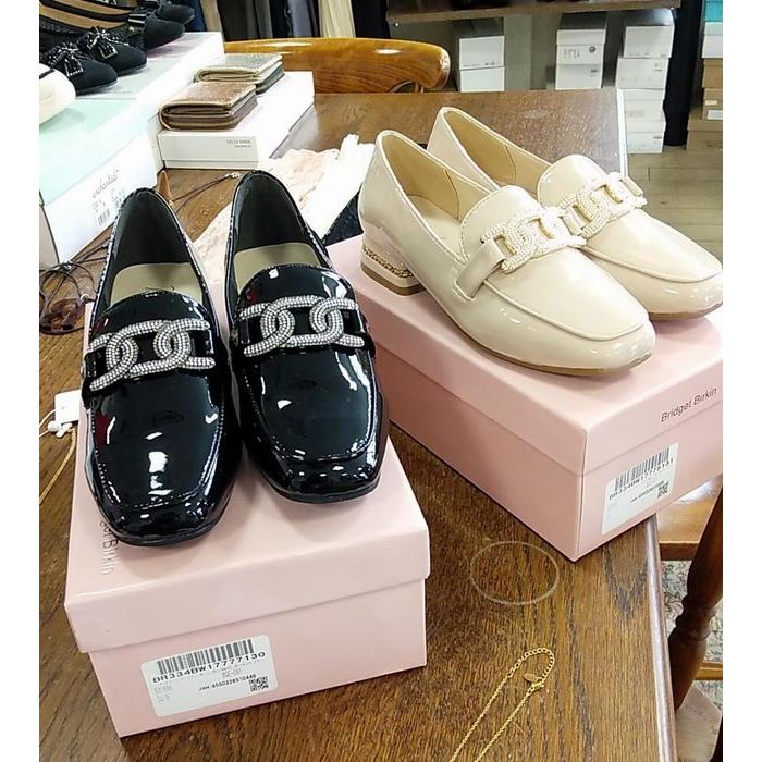 Bridget Birkin】ブリジットバーキンのパールヒールビジューバックル 