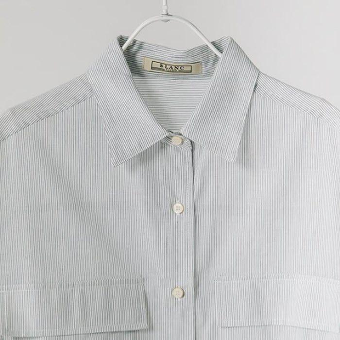 BLANC basque/ブラン バスクの　綿シルクローンサイド切替えショート丈シャツ【BB42-123】｜mellowtheshop｜11