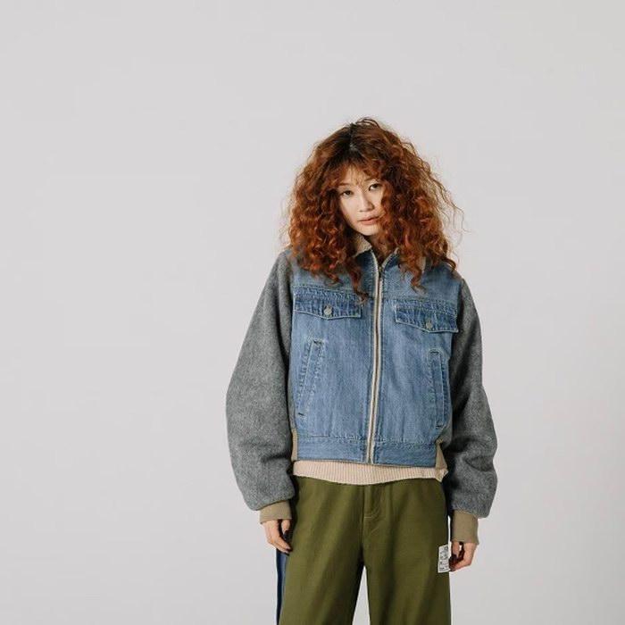 美品】ブランバスクblanc basque 異素材MIX デニムジャケット