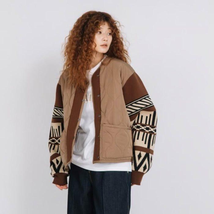 美品 BLANC basqueブランバスクアラン編みニット × キルト ブルゾン