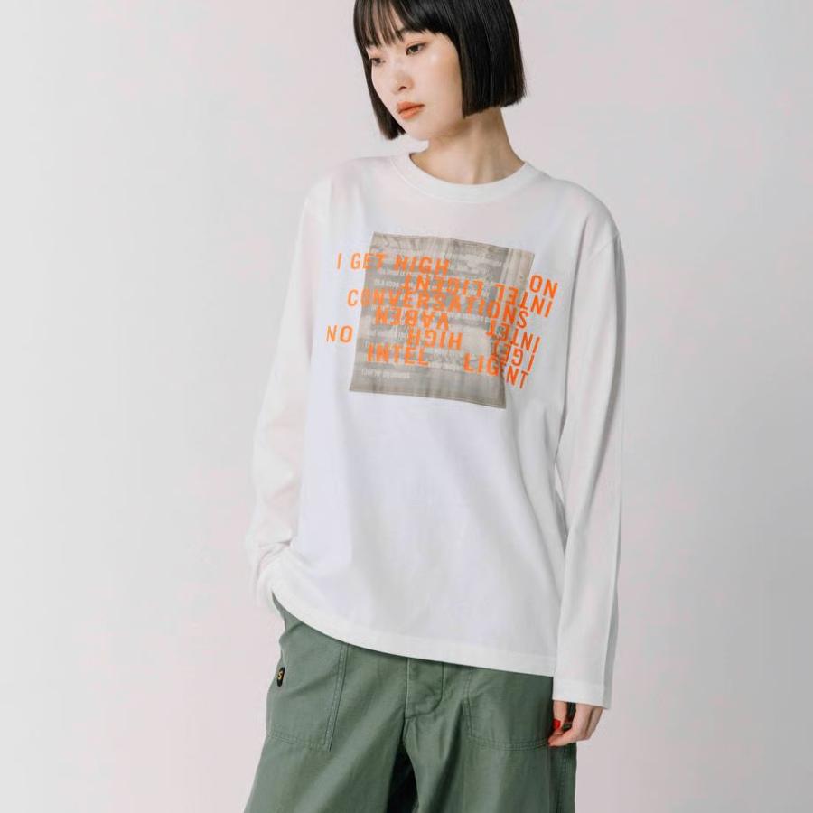 BLANC basque/ブラン バスクの 5.6ozたたきつけ×ロゴプリントTシャツ