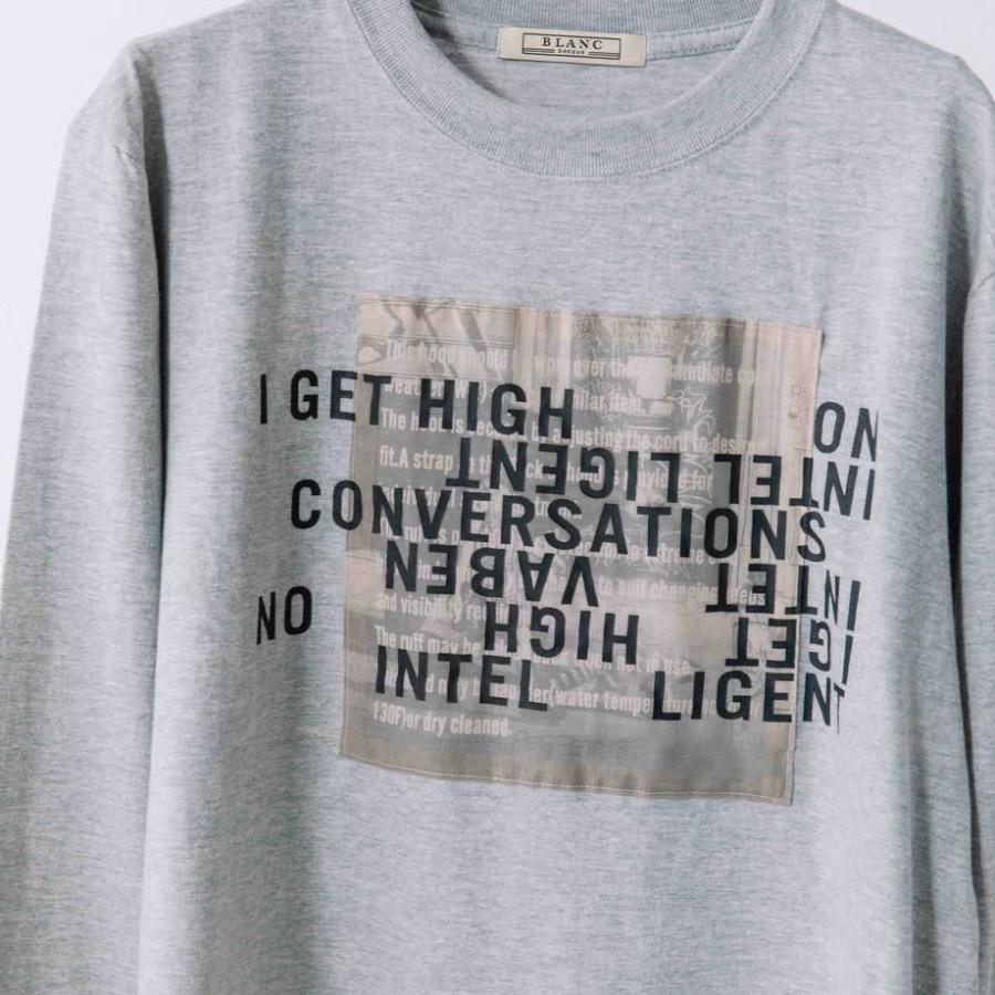 BLANC basque/ブラン バスクの 5.6ozたたきつけ×ロゴプリントTシャツ