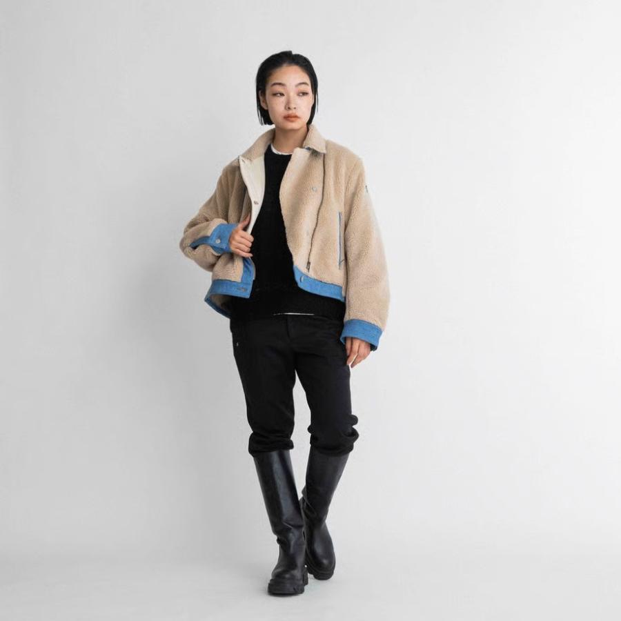 BLANC basque/ブラン バスクの ボア×デニム ライダースジャケット