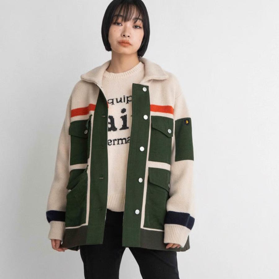 ブランバスク　BB24-702 BLANC basque/ブラン バスクの ナイロンツイル ハーフ丈衿付きKNIT