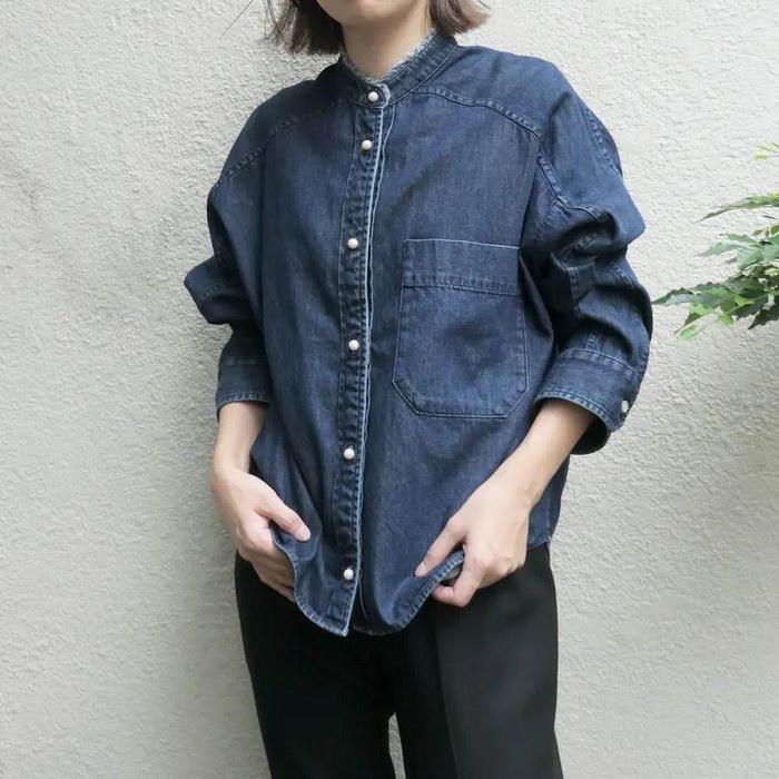 BLANC basque/ブラン バスクの 〈LEEマルシェ掲載〉パールボタンデニムシャツ 手洗い可能！｜mellowtheshop｜15